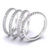 anillo eternity hecho de plata con incrustaciones de circonia corte brillante 1.8mm